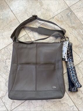 The Sak - Lucia Pebbled Leather Crossbody with Patterned Detachable Strap - NWT
